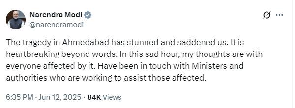 股票配资在线 莫迪：印航坠机事件“令人心碎，难以言表”